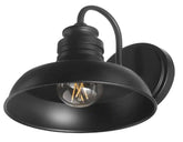 Home Decorators Elmcroft 1-Light Matte Black Farmhouse Wall Mount Sconce Light with Metal Shade - Like New